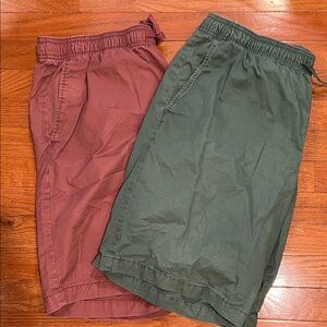 GAP Men's Athletic Shorts - Green and Maroon - 2 pairs